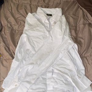 White top long sleeve collared shirt